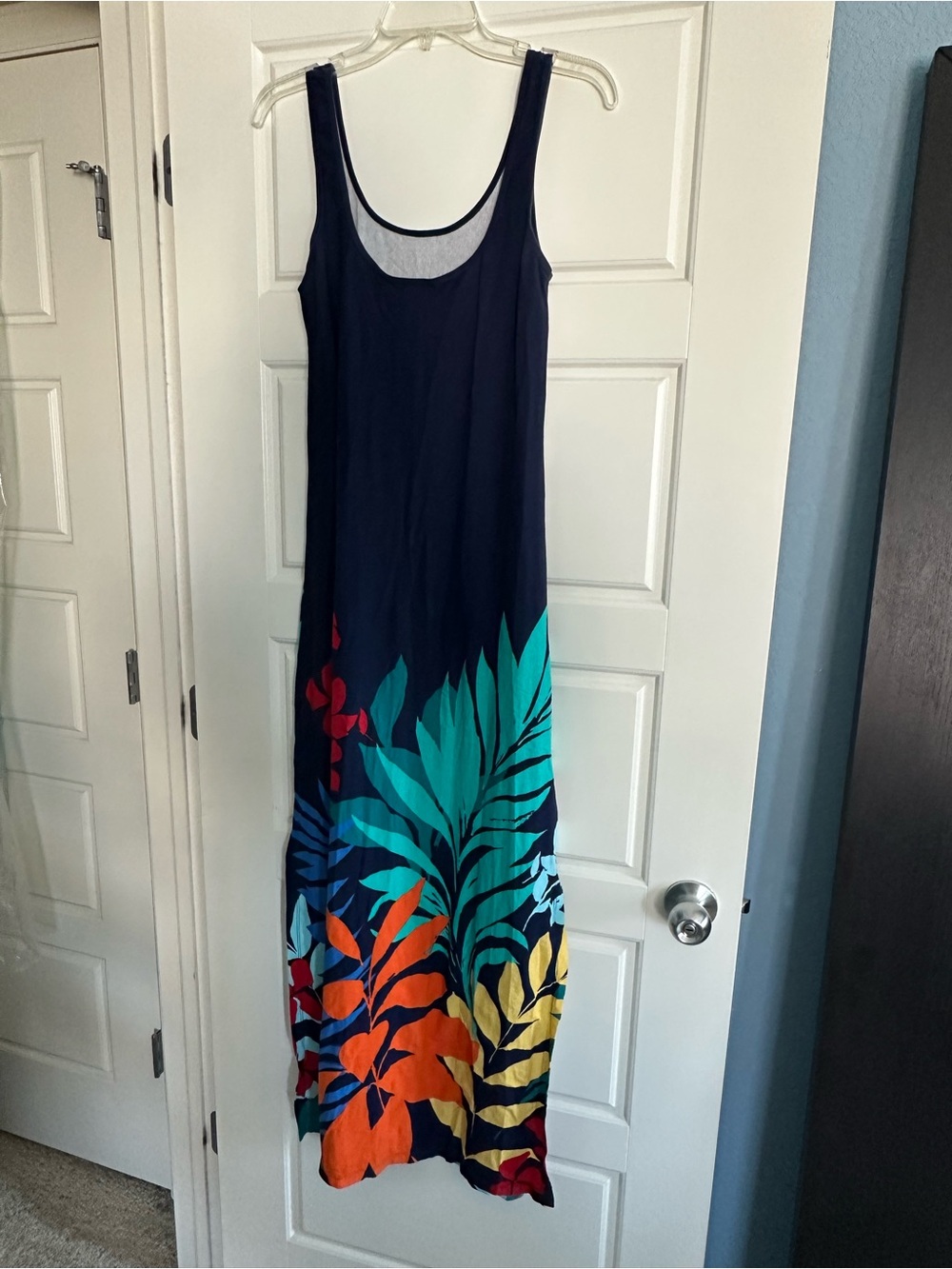 Tommy Bahama Sleeveless Navy Tropical Print Maxi Dress - Picture 4 of 5